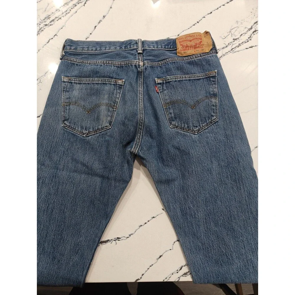 Levis 501xx Jeans Mens 33x32 Fits 32x29 Blue Straight Button Fly Denim Pants Y2K